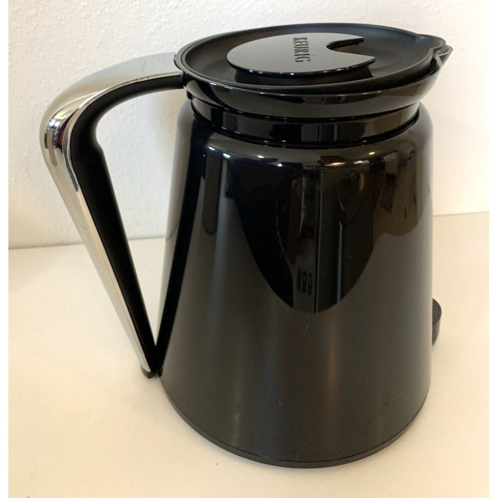 Keurig 2.0 K-Carafe Coffee Pot Pitcher with Lid 32 oz Insulated Black Silver